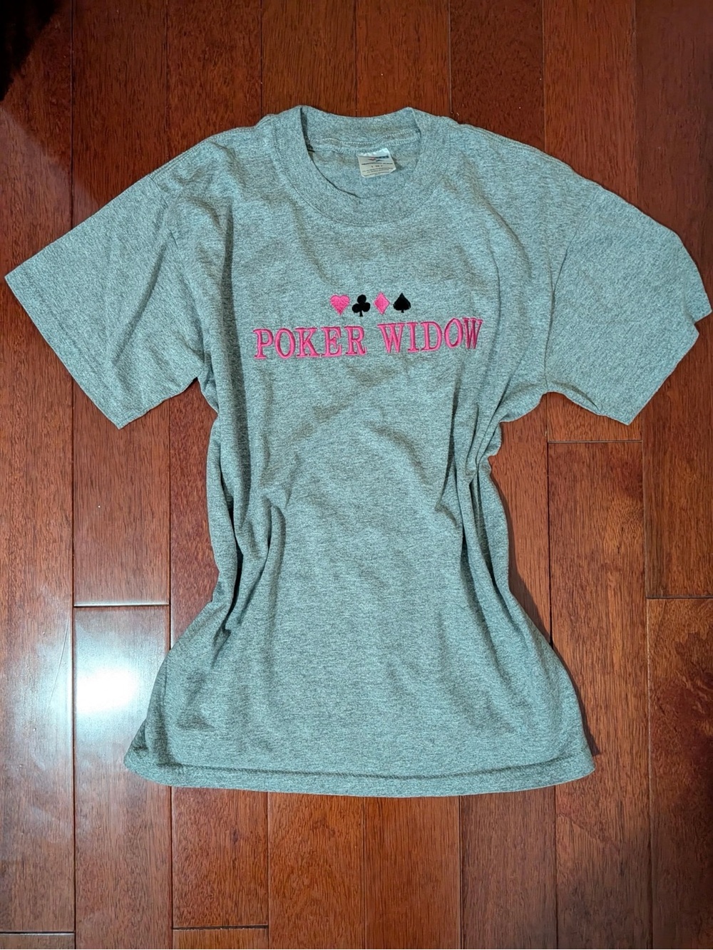 Poker Widow Embroidered Casino Poker Graphic Tee S
